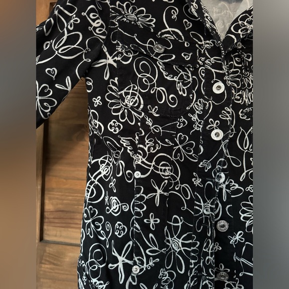 - Moschino Jean Jacket - made in Italy black and white size 8 USA size 42 - Picture 6 of 13